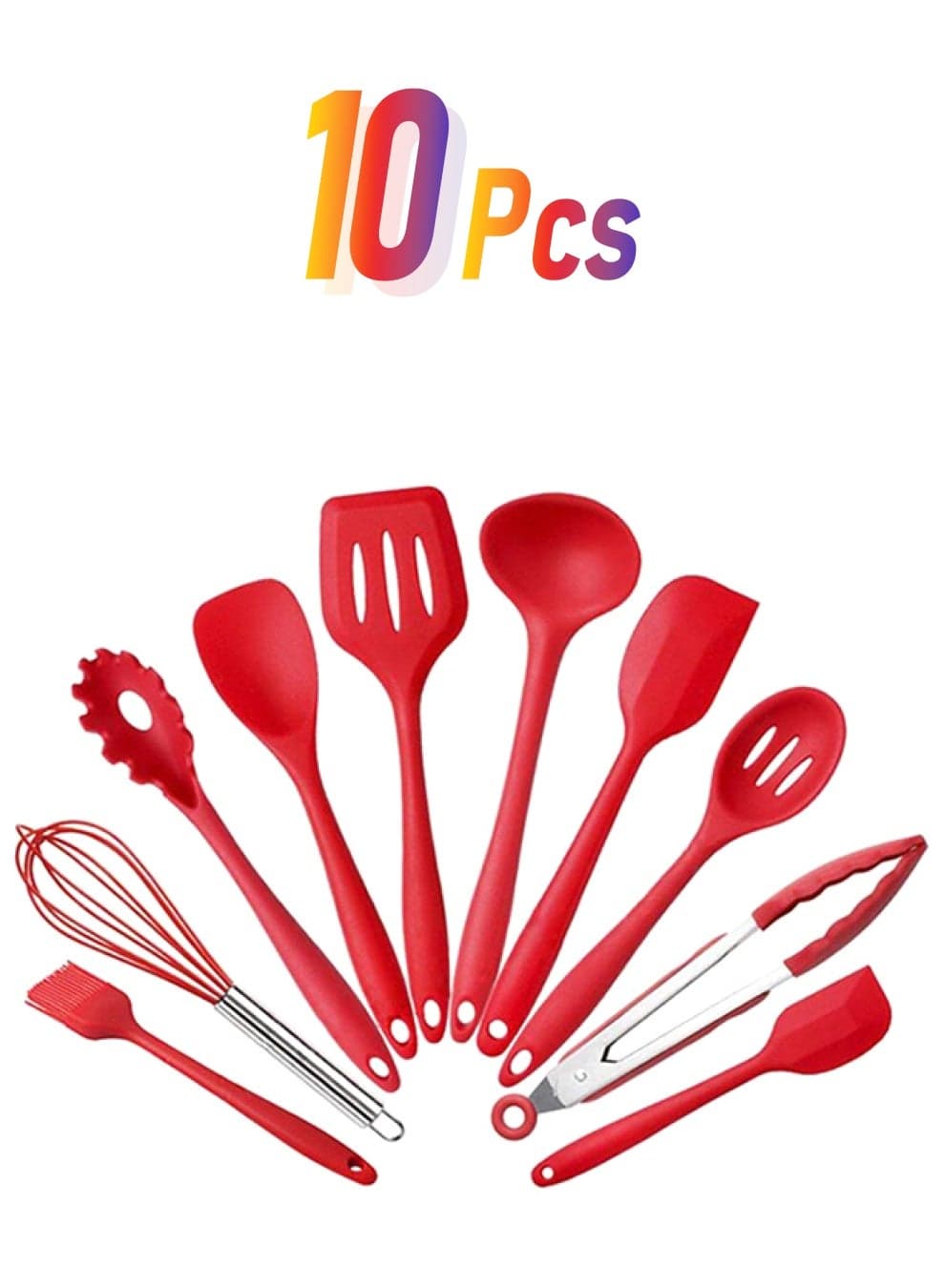 10-Piece Kitchenware Set Red