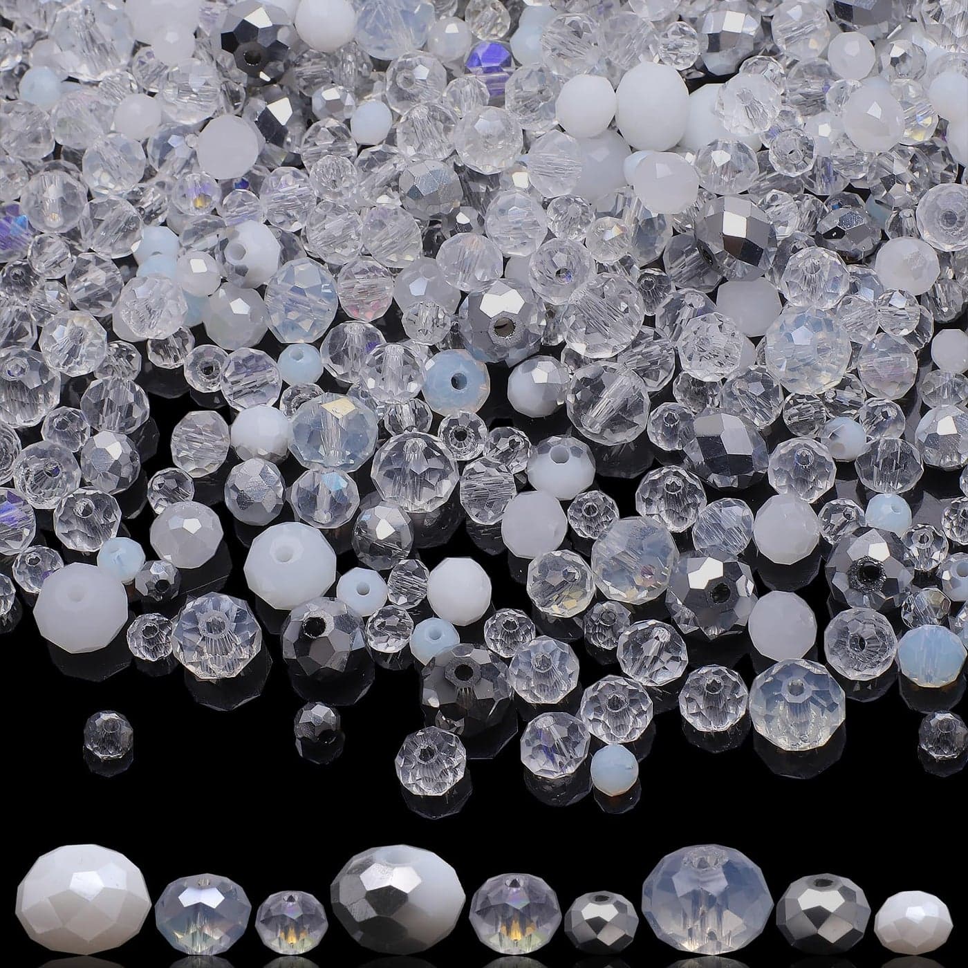 KINGSHINE Crystal Rondelle Beads for Jewelry Making1000pcs Briolette Glass Beads Plated Color Round Spacer Beads for DIY BraceletsNecklacesEarrings468mm