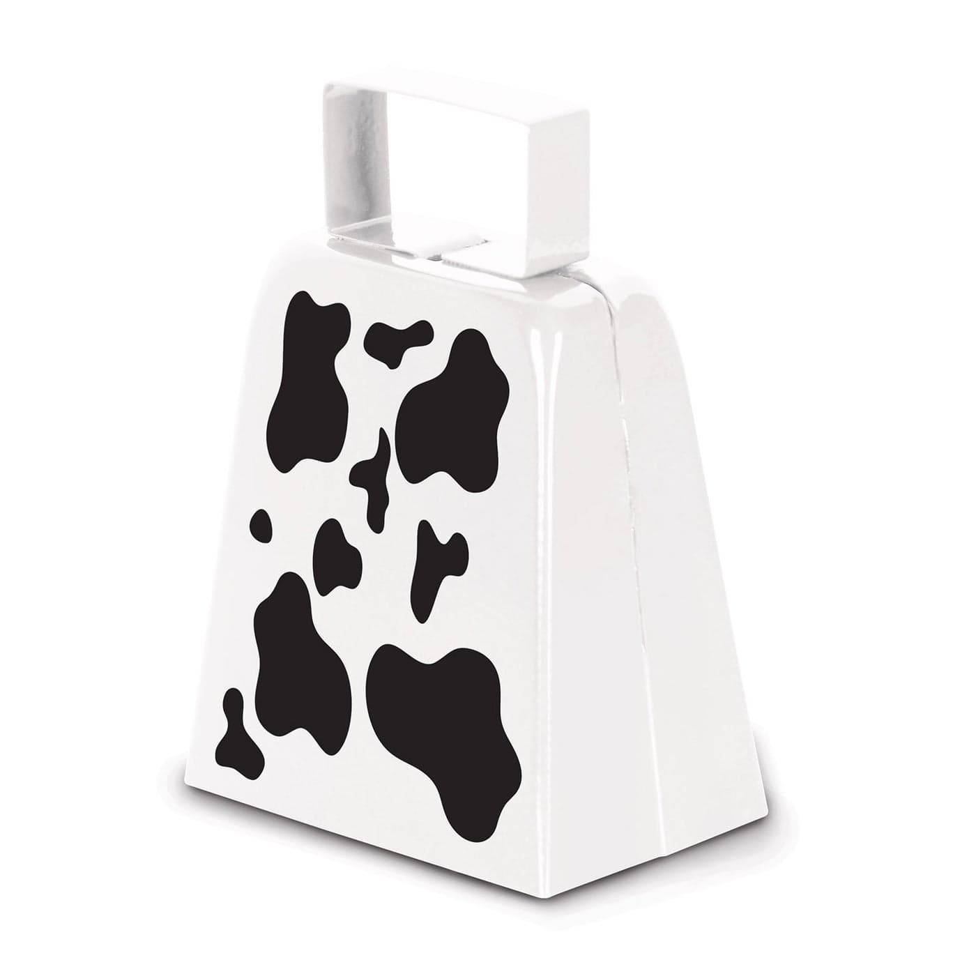 Beistle Cow Print Novelty Metal Cowbell For Farm Animal Theme Birthday Party Western Favors WhiteBlack