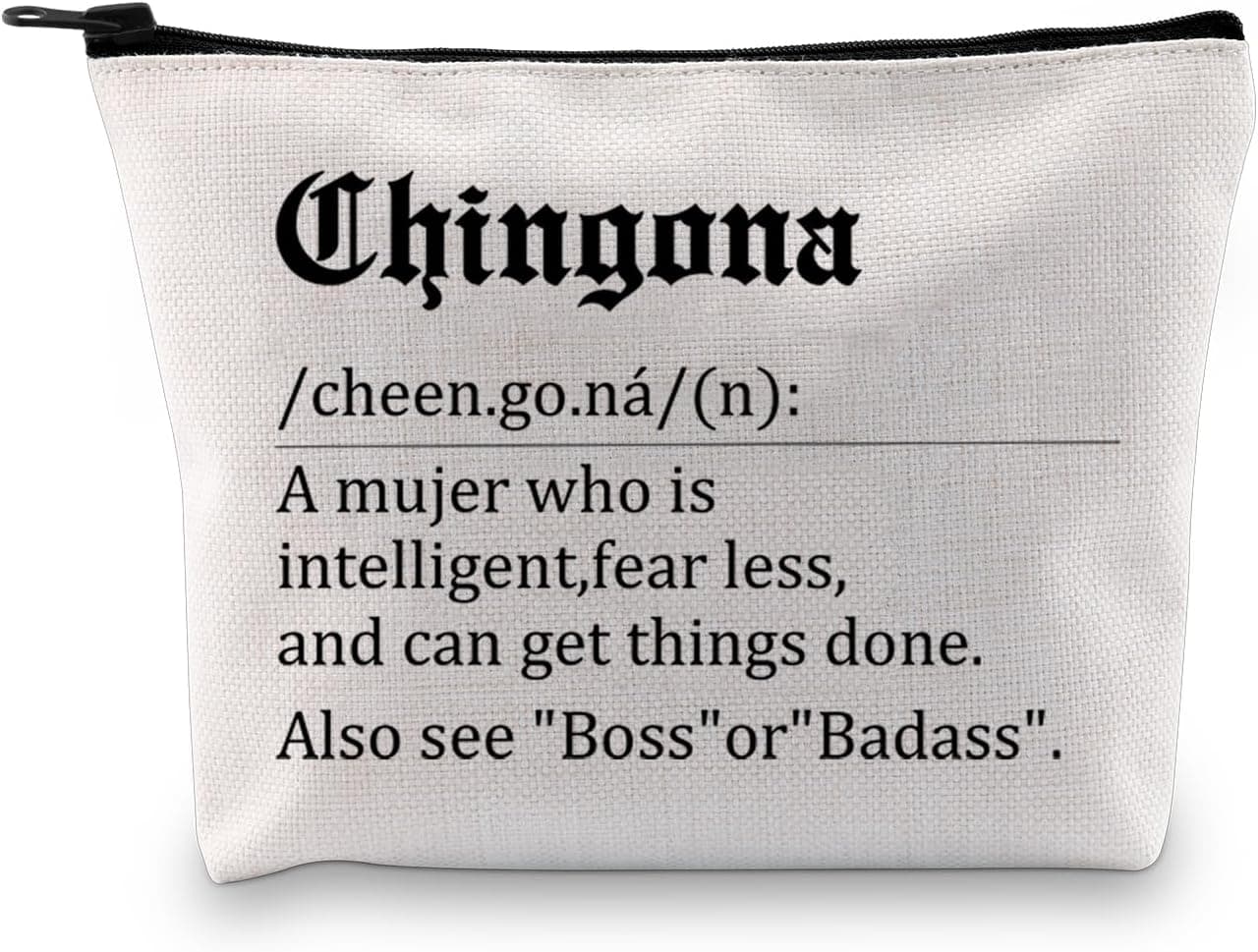 JXGZSO Mexican Women Cosmetic Bag Mexican Culture Gifts Chingona Makeup Zipper Bag Latina Quote Pouch Bag Spanish Gifts For Her (Chingona Makeup Bag)