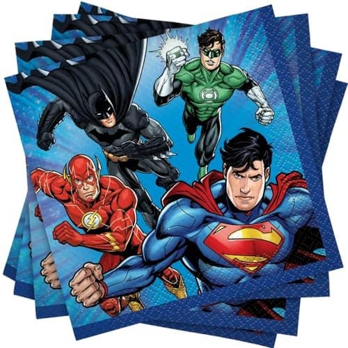 Justice League Beverage Paper Napkins 5 x 5 16 Pcs