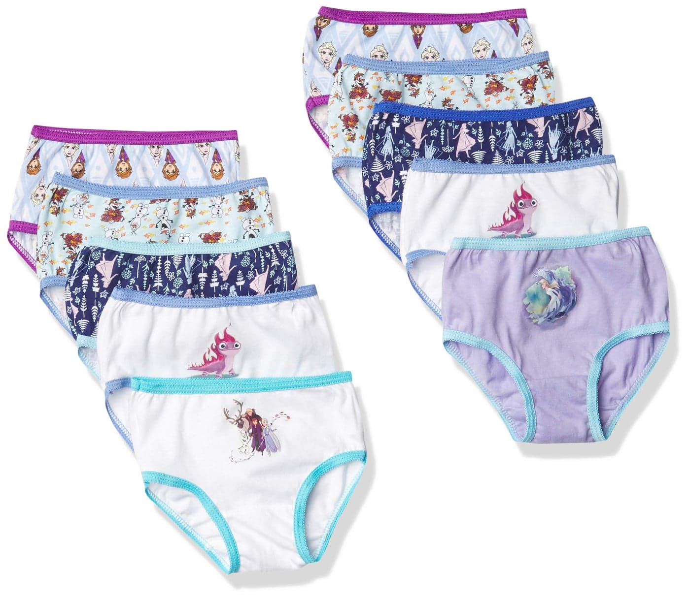 Disney Girls Frozen 100% Combed Cotton Panty Multipacks With Elsa, Anna And Olaf In Sizes 2/3t, 4t, 4, 6 8 Underwear, 10-pack, 4 US