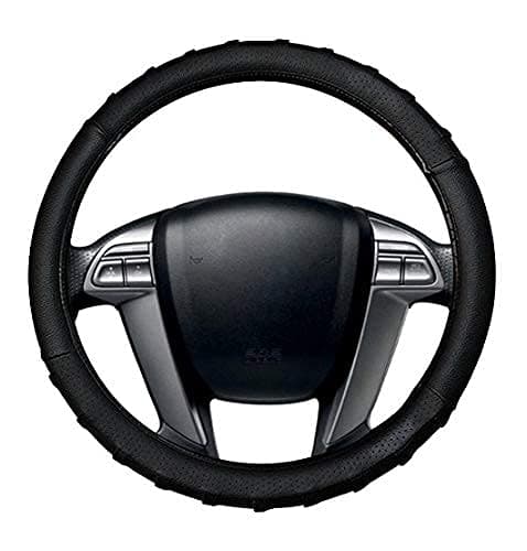 MIZZEO Car Steering Wheel Cover | Microfiber Leather | Breathable, Anti Slip | Odourless | Grippy Grey for Hyundai Creta (Type-I) 2015-2020