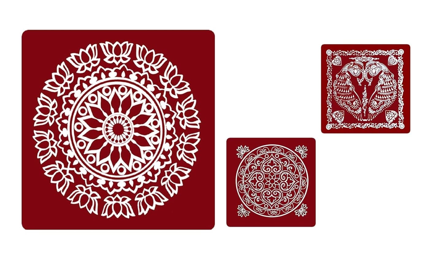 ABS HERBALSRangoli Sticker Kolam Sticker for Wall Tile Floor Steel Sticker ModelMB1MS2