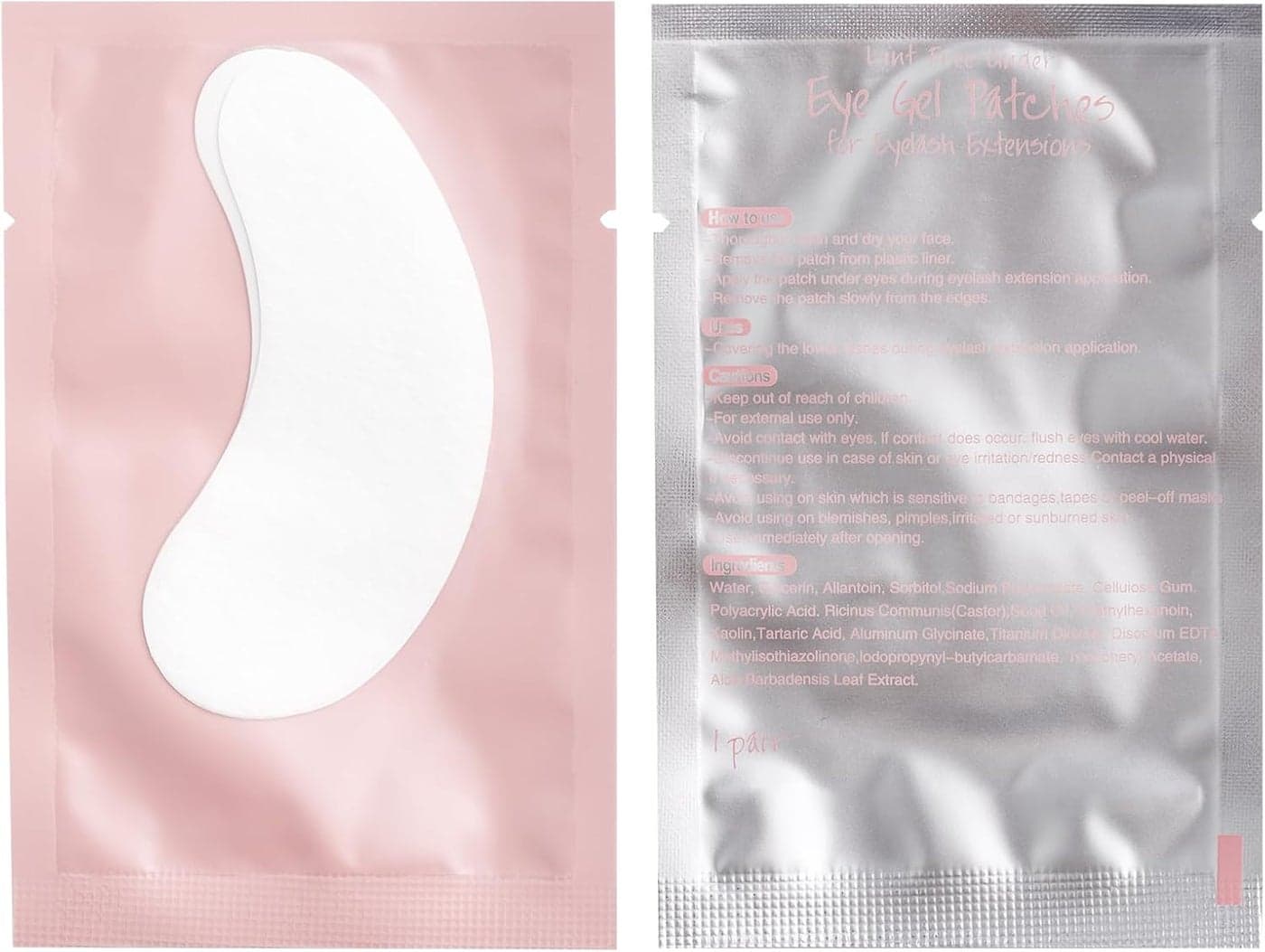 50 Pair Eye Pads for Eyelash Extension Pink Eyelash Pads by FADVAN Lint Free Under Eyes Gel Pads Patch Hydrogel Lash Patch Accessories for Eyelash Extensions Pink