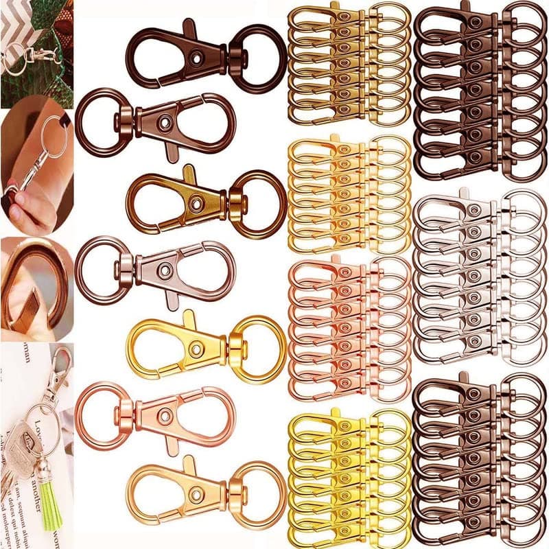 DIY Crafts Pack Of 25 Pcs, Mettalic Silver, Stainless-Steel Swivel Clips Lobster Clasp Snap Hooks Trigge(Pack Of 25 Pcs, Mettalic Silver)