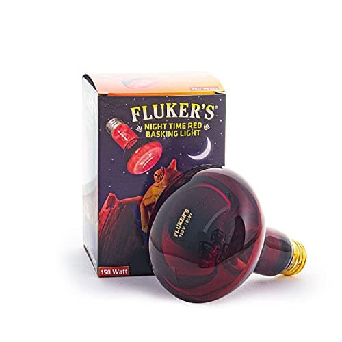 Fluker's Night Time Red Basking Spotlight, Infrared Heat Lamp for Reptiles, 150 Watt