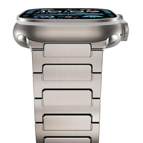NewWays Grade 2 Titanium Band Compatible with Apple Watch Band Ultra 3 2 1 49mm Series11 10 46mm 45mm 44mm for Men Titanium