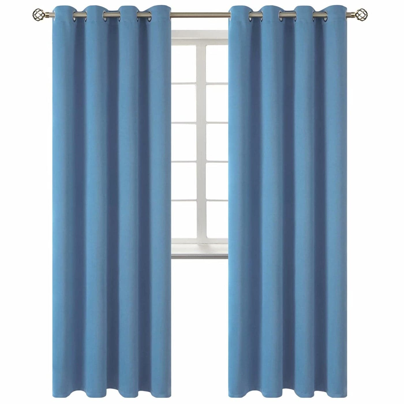 BGment Blackout Curtains for Bedroom Grommet Thermal Insulated Room Darkening Curtains for Living Room Set of 2 Panels 52 x 84 Inch Faded Denim