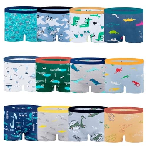 JackLoveBriefs Boys Cotton Boxer Briefs Toddler Kids Underwear 12 Pack, 3-5 Years, Light Gray, Size: M