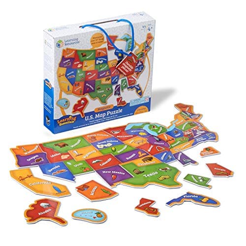 Learning Resources Magnetic US Map Puzzle Educational Map of the United States of America Geography Matching Games Kids Homeschool and Classroom Must Haves Gifts for Boys and Girls