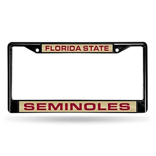 Rico Industries NCAA Rico Industries Florida State Seminoles Black Black Laser Cut Chrome Frame 12" x 6" 12" x 6" Black Laser Cut Chrome Frame - Car/Truck/SUV Automobile Accessory