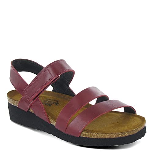 NAOT Kayla Women's Sandals – 3-Strap Support with Backstrap, Cork-Latex Footbed, Arch Support – Comfortable for All-Day Walking Rumba Leather 9-9.5 N-M US