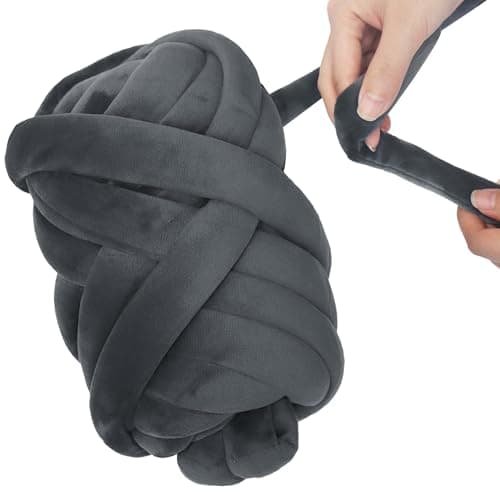 Arm Knitting Yarn for Chunky Knit Braided Blanket Hand DIY Bag Soft Thick YarnDark Grey 055lb