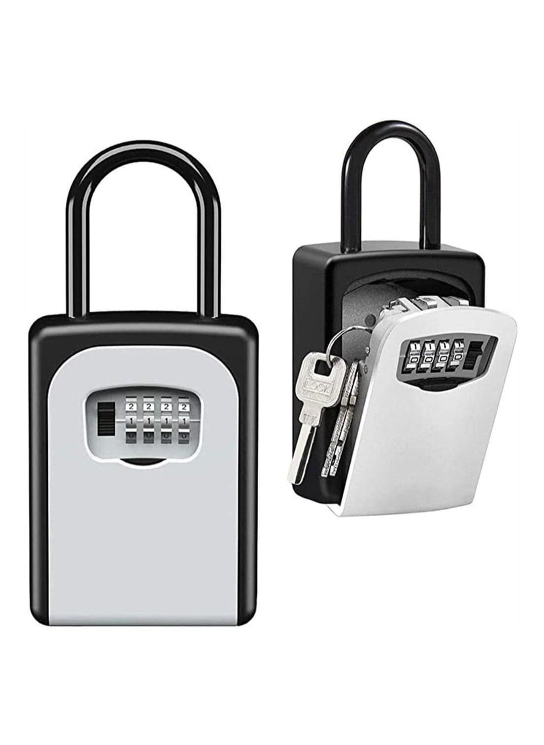 Key Lock Box Wall Mounted, Portable Lock Box for House Key, 5 Key Capacity, Weatherproof Resettable Code House Key Safe Security Lock Box for Indoor, Outdoor, Garage, Garden, Store
