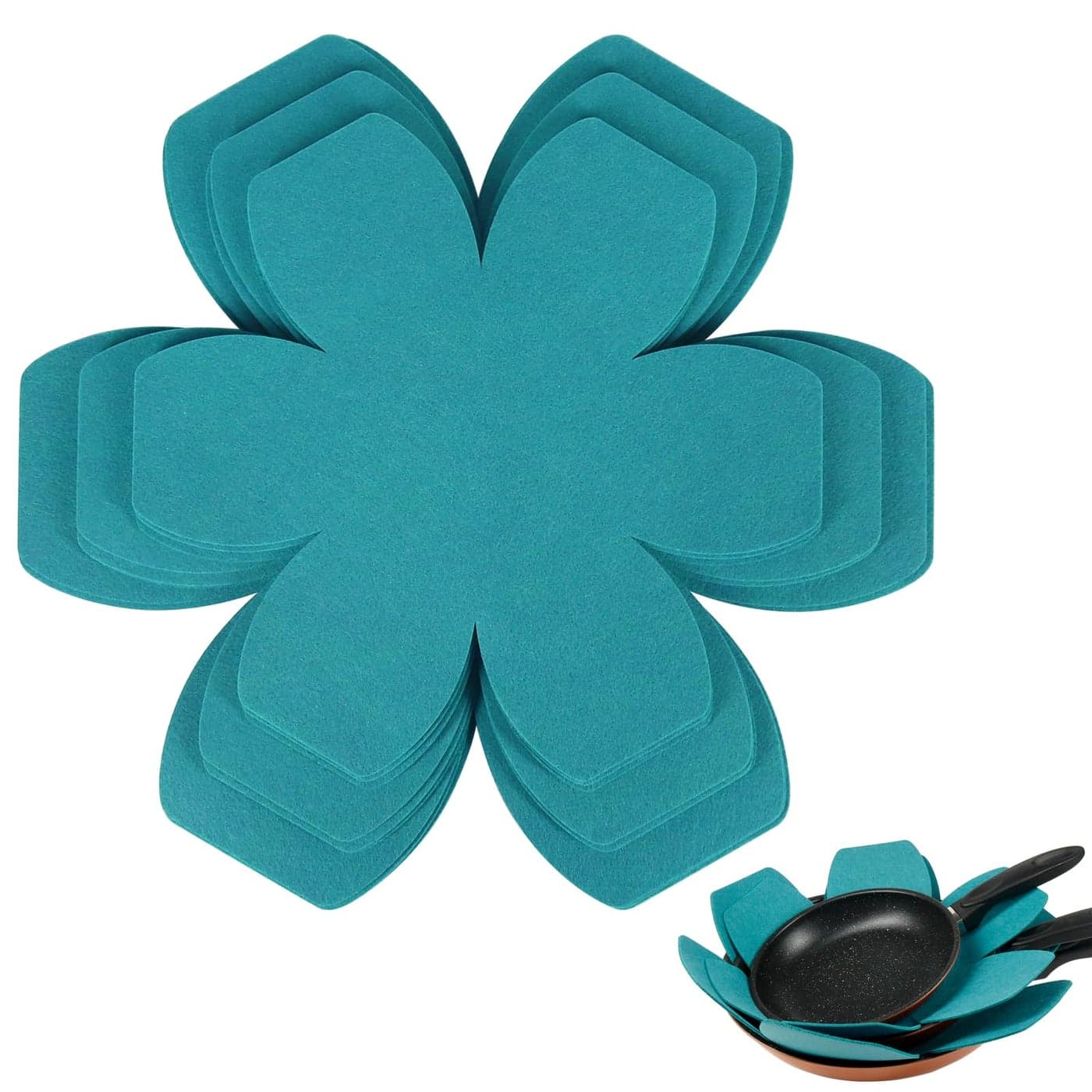 BYKITCHEN Pot Pan Protectors Larger Thicker Felt Pan Separators Pads Set of 6 and 3 Different Sizes Pot Protectors for Stacking and Protecting Your Cookware