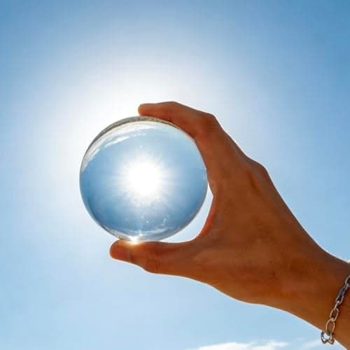 80mm Sparkling Clear Crystal Ball 32in Handcrafted Photography Prop for Magical Shots Elegant Divination Sphere Glass Ball Crystal Sphere Home Party Decor for Women Family Fortune Teller
