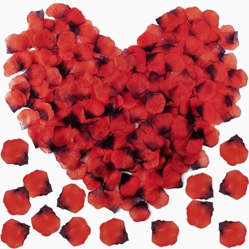 YOOHUA 2500PCS Dark Red Artificial Rose Petals for Romantic Night, Wedding, Party, Anniversary Flower Decorations