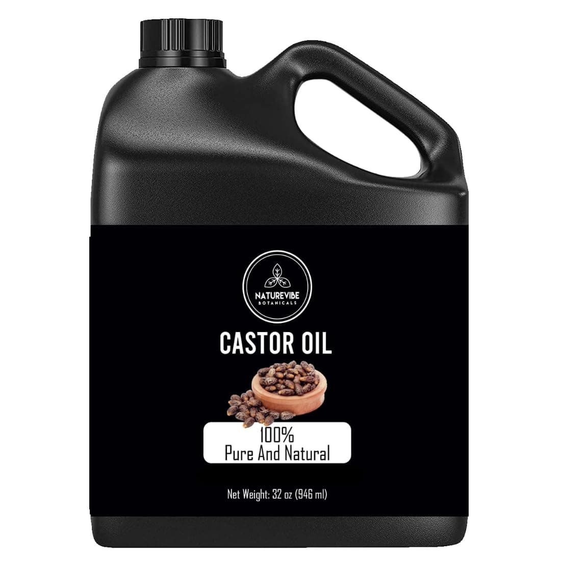 Naturevibe Botanicals Castor Oil 32 Ounces 100 Pure and Natural Great for Skin Care and Hair Care Hexane Free Unrefined Oil for Enhanced Eyebrows and Eyelashes 32 Fl Oz 946ml