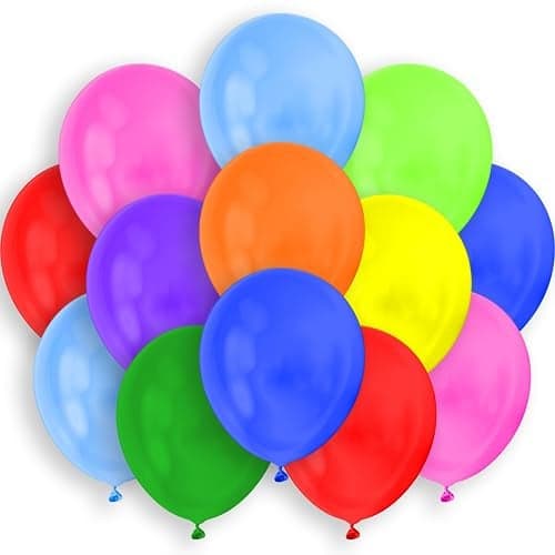 TILCO BALLOONS 100 Biodegradable Latex Balloons 9 Inch Assorted Rainbow Colors Perfect For Birthdays Parties Weddings Events Air Helium Or Water Fill Ecofriendly Durable