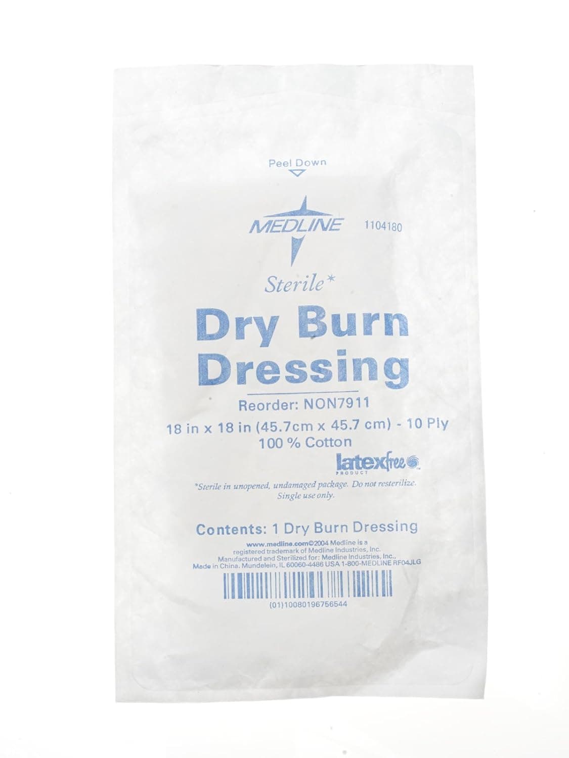 Medline Sterile Burn Dressing 18L x 18W 10 Ply Pack of 80