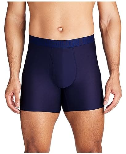 Under Armour Performance Tech Mesh Boxerjock 6in 3 Pack, Midnight Navy - Core 3 Pack, XL