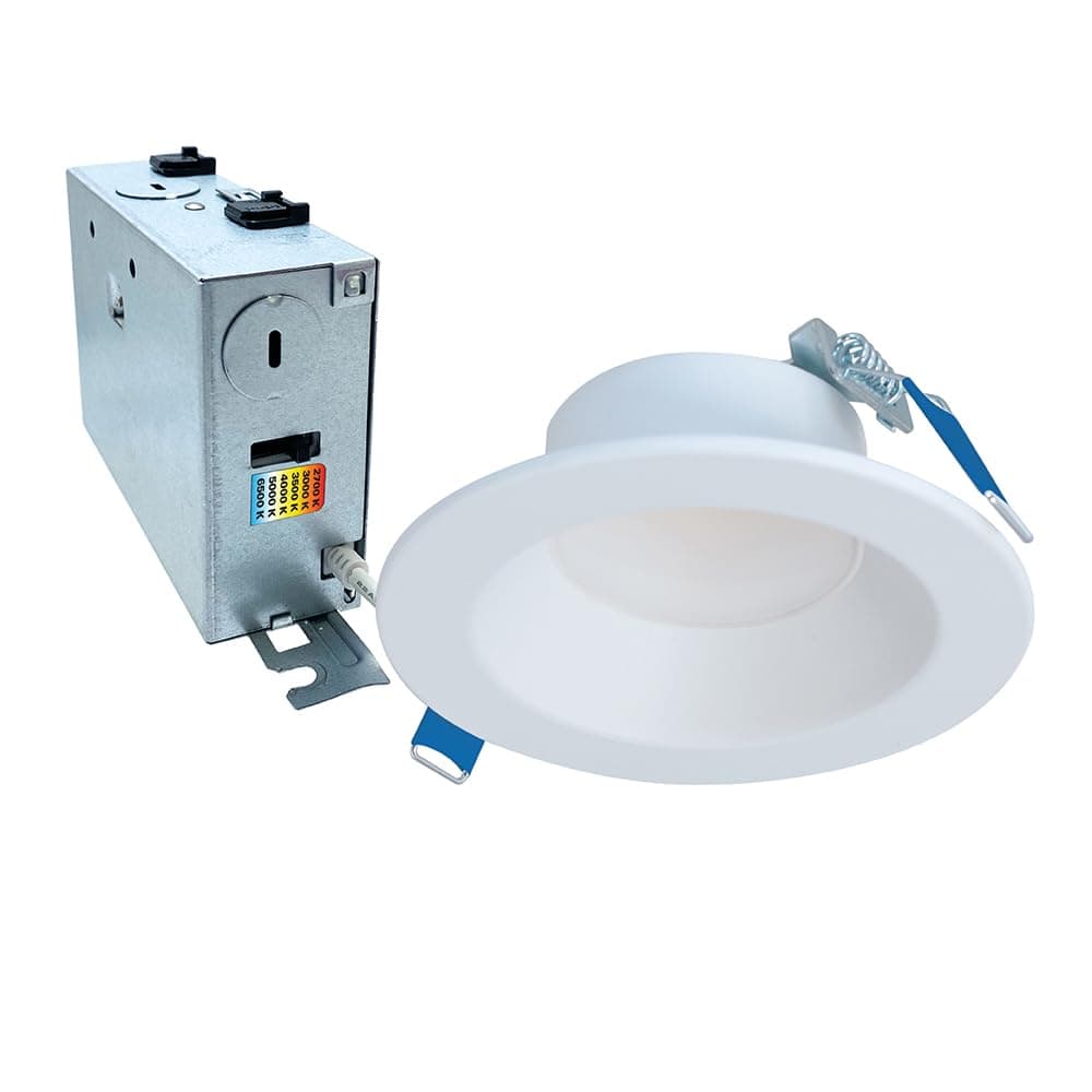 HALO LCR 4 Regressed 14W inOutdoor Canless LED Downlight 6 Selectable CCT Dimmable 1300 Lumens Matte White