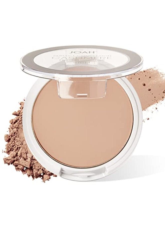 JOAH Perfect Complexion Cashmere Powder Foundation Medium Face Coverage Matte Finish Korean Makeup Compact Design For Oily All Skin Types 16 Hour Wear Fair with Neutral Undertones