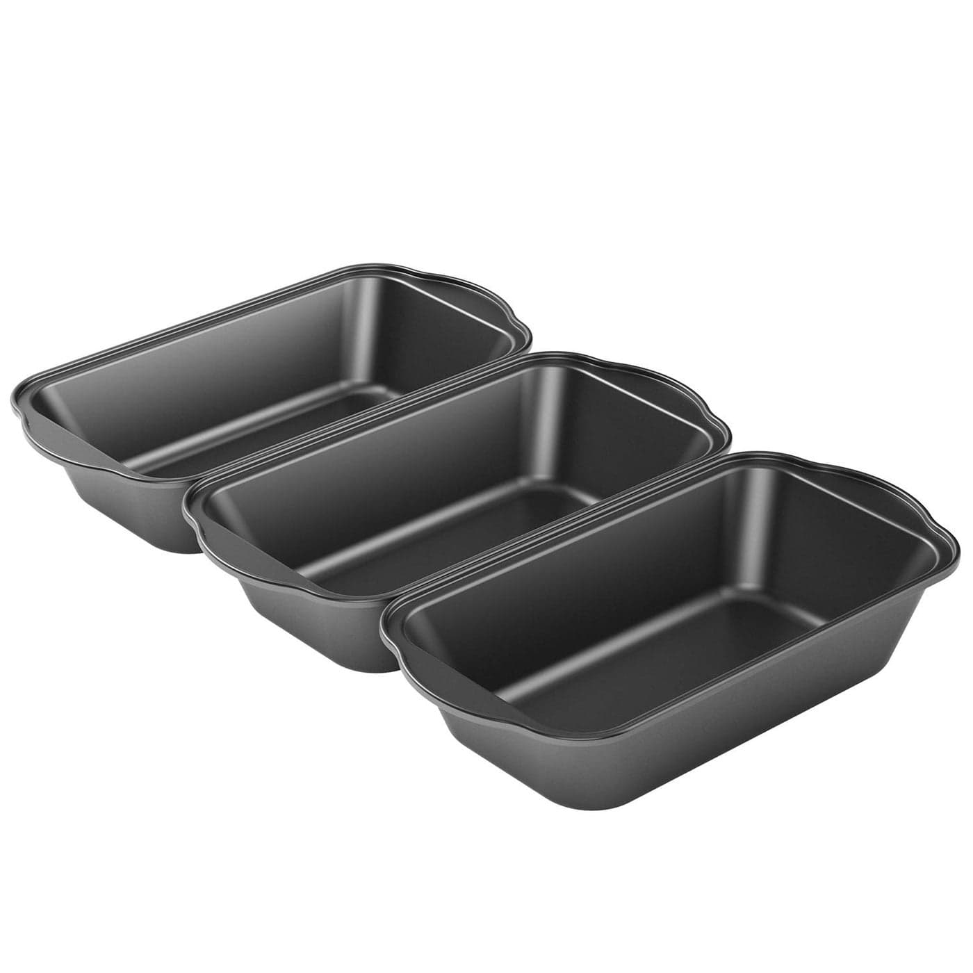 Tiawudi 3 Pack Nonstick Carbon Steel Baking Bread Pan Large Loaf Pan 9 12 x 5