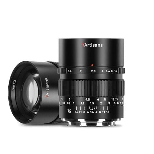 7artisans 75mm F1.4 Full Frame Manual 38.4° Large Aperture Prime Lens Compatible for Sony E-Mount FX3, FX30, A1, A9, A7m, A7r, A7s, A7c Series Mirrorless Cameras