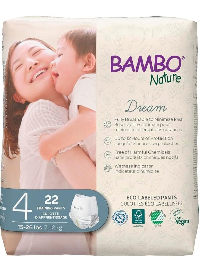 Bambo Nature Premium Eco-friendly Training Pants, Size 4 (15-31 Lbs), 22 Count