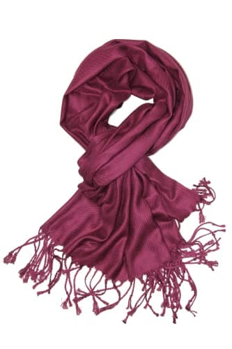 Achillea Soft Silky Pashmina Scarf for Women – Shawl Wrap for Evening Dresses, Bridesmaids, Weddings & Everyday Wear (Wine)