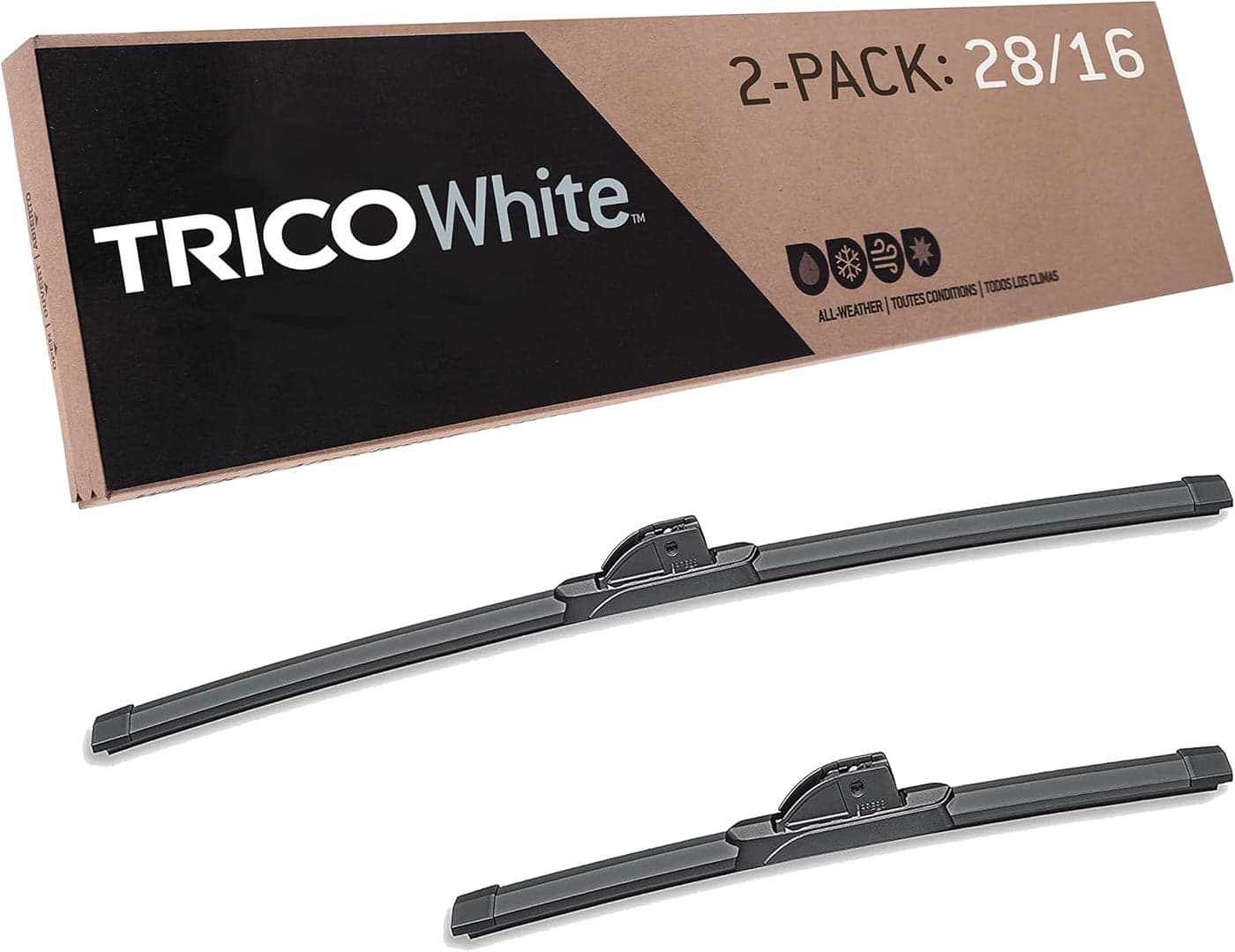 TRICO White 28 Inch & 16 Inch Pack of 2 Extreme Weather Winter Automotive Replacement Windshield Wiper Blades
