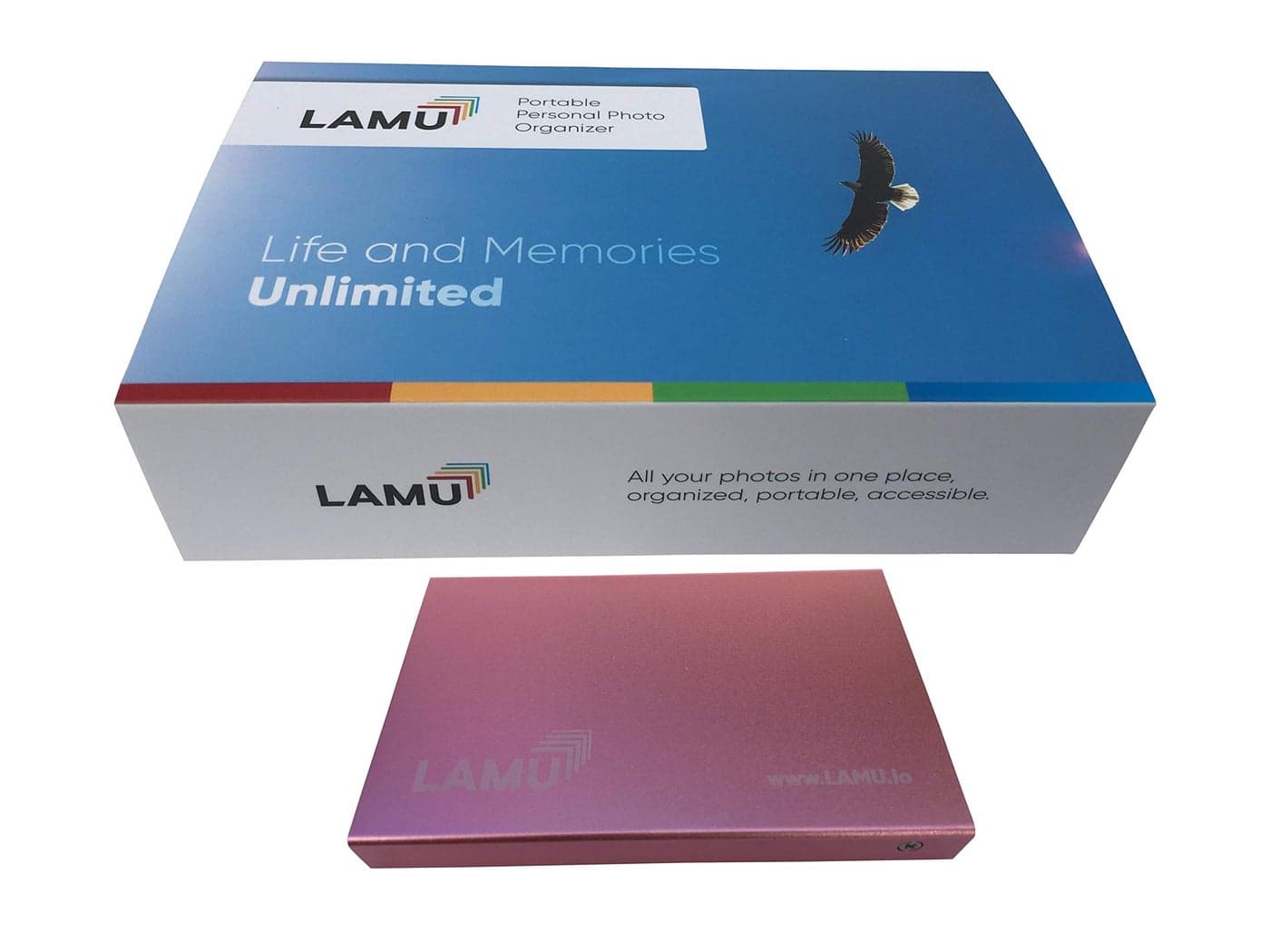 LAMU Photo Organizer 2TB - Digital Picture Manager for Windows - Software Included to Easily Organize Your Photos and Videos - Digital Photo Storage - 2 Terabytes (Rose Gold)