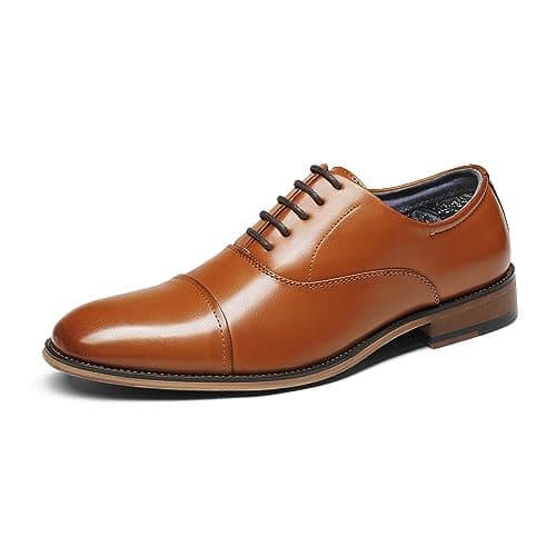 Bruno Marc Men's Lace Up Soft Cap-Toe Formal Dress Shoes,Size 6.5,Brown,Louis_2