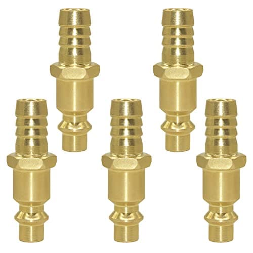 Qolekog Industrial Type D Air Plug 1/4”Coupling x 3/8” Hose ID Barb Reducer Fitting for air compressor (Pack of 5)