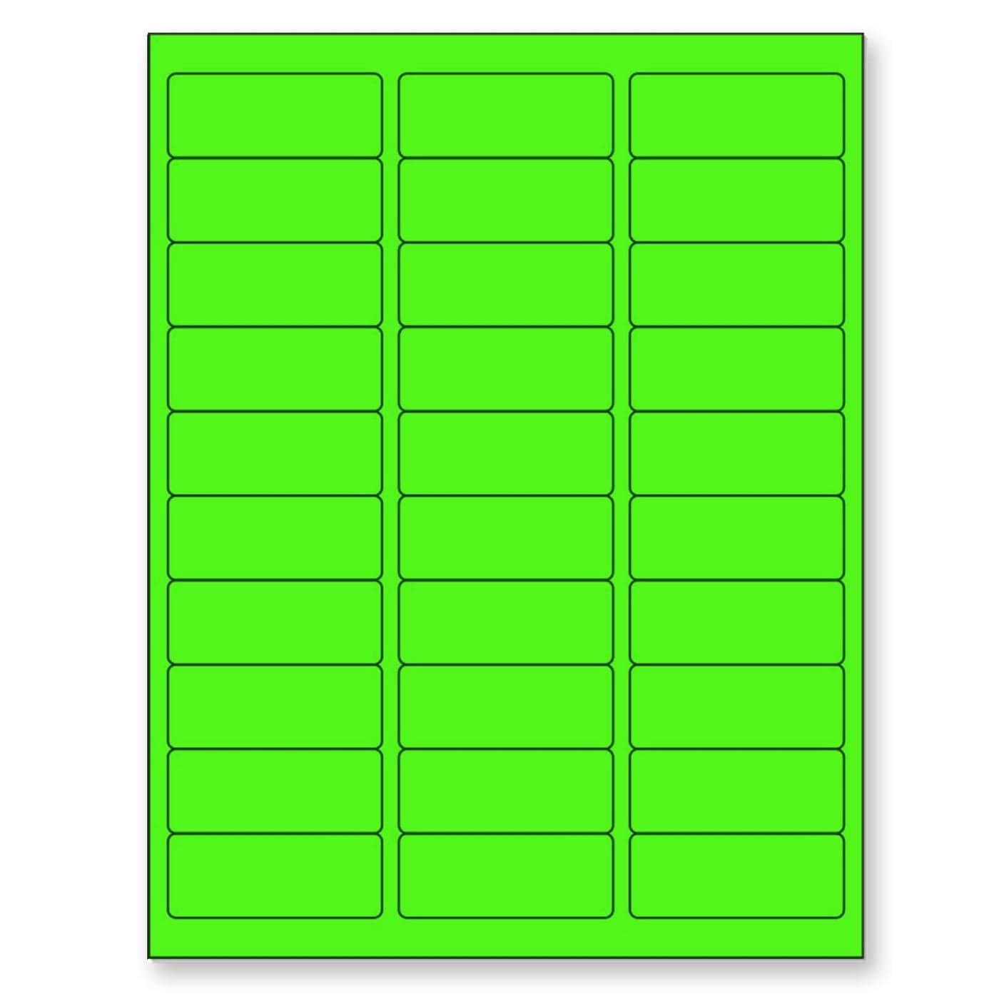 812 x 11 Neon Color High Light Fluorescent Labels for Laser Inkjet Printer Green Fluorescent 1 x 258 30 Per Page 3000 Labels