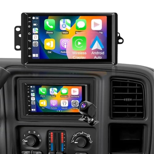 Car Radio for Chevy Silverado 1500/2500/3500 2003 2004 2005 2006, Tahoe 2003-2006, GMC Sierra 1500/2500/3500 2003-2006, Yukon 2004-2006, 7" Touch Screen Stereo, Wireless CarPlay WiFi GPS FM