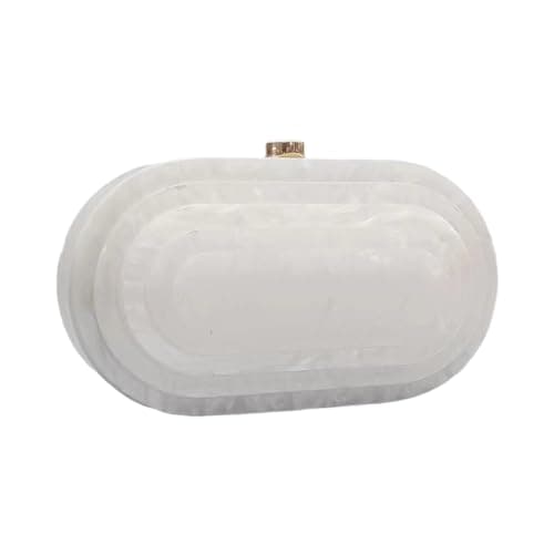 GSYPS Acrylic Clutch Purse Marbled Evening Handags Elegant Shoulder Bag for Wedding Cocktail Party Prom C-White
