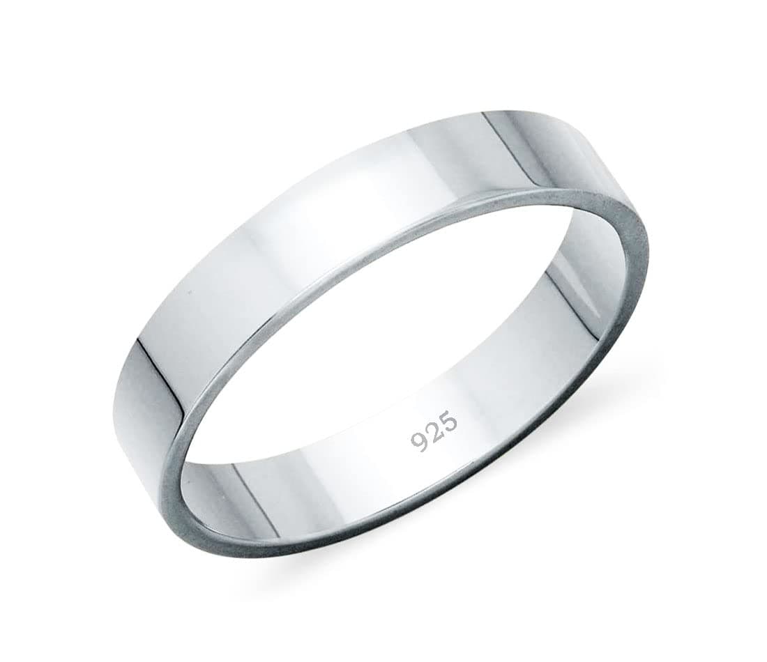 Parnika Wedding Band Regular Casual Wear Unisex Band Silver Finger Ring in Pure 92.5 Sterling Silver | With Certificate of Authenticity | Gift for him her | Chandi Ring | Thumb Ring | (16)