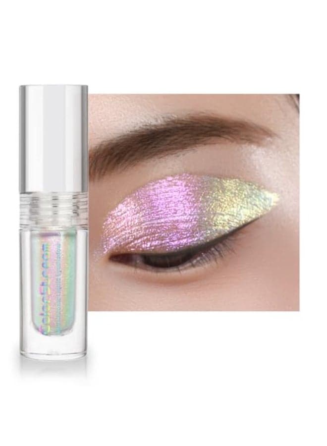 CHARMACY Multichrome Glitter Liquid Eyeshadow Chameleon Shifting Color Holographic Metallic Eyeshadow LongLasting Wear Vegan Eye Topper for Party Daily Makeup 06
