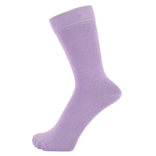 ZAKIRA Finest Combed Cotton Dress Socks in Plain Vivid Colours for Men, Women, 6-9 (US), Lilac