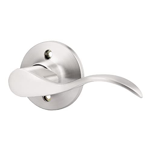 GOBEKOR Single Dummy Door Lever Right-Handed Dummy Door Handle Nickel for Closet French Doors, Non-Turning Door Handle Pull, 1 Pack