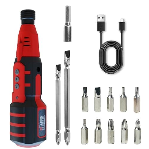 iBELL BS03-06 2.2Nm Torque Electric Screwdriver & Contactless Tester |1/4" Bit Holder|3.6V Battery|200 RPM|USB Micro-B Charging |Worklight|Screwdriver Bit set| Wire Breakpoint Finder