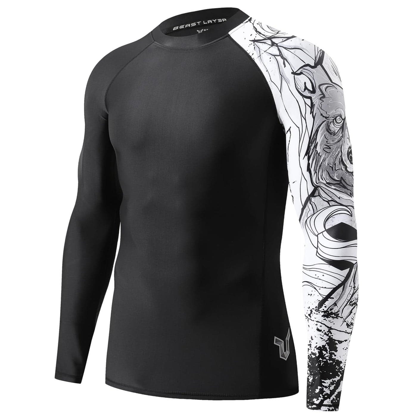 HUGE SPORTS Men's Long Sleeve Rash Guard UPF 50+ UV Sun Protection Tee Quick Dry Swimming Shirts