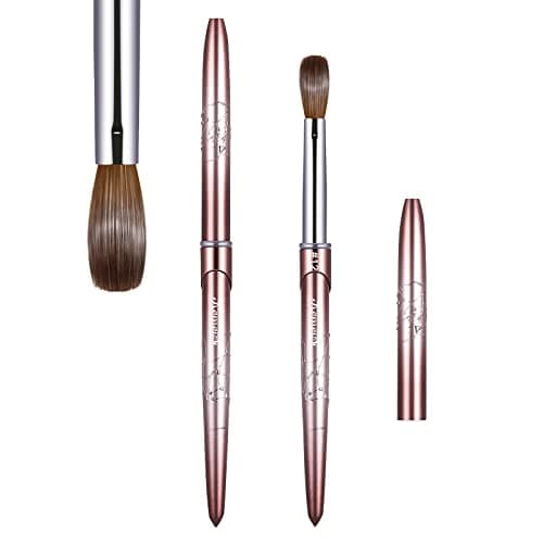 Acrylic Nail Brush Size 12KEMEISI 100 Pure Kolinsky Nail Art Brushes Sturdy Handle Oval Shaped Acrylic Powder Nail Design Tools for Professional Manicure DIY Home Salon Brown Gradient