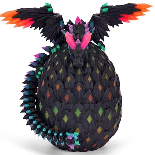3D Printed Dragon Eggs with Wings Glow in The Dark Prefilled Easter Eggs with Dragon Toy for Basket Stuffers 3D Printed Animals for Goodie Bag Fillers Unique Easter Basket Essentials for Kids Teens