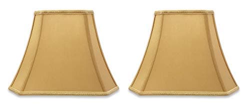 Royal Designs Inc DSO6812AGL2 Rectangle Cut Corner Bell Designer Lamp Shade 5x65 x 8x12 x 10 Antique Gold 2Pack