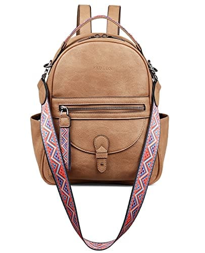 FADEON Mini Backpack Purse for Women, Designer Leather Cute Roomly Small Backpacks, Ladies Shoulder Backpack Fashion Handbag