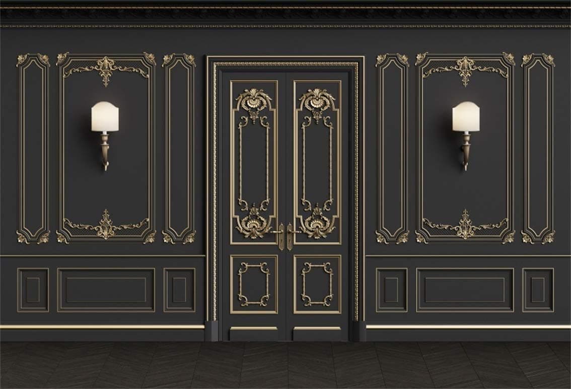 Leyiyi 12x10ft Vintage Room Inside Backdrop European Frame French Door Modern Castle House Cementery Wall Vintage Lantern Photo Background Cowboy Kids Birthday Portrait Studio Prop Vinyl Wallpaper